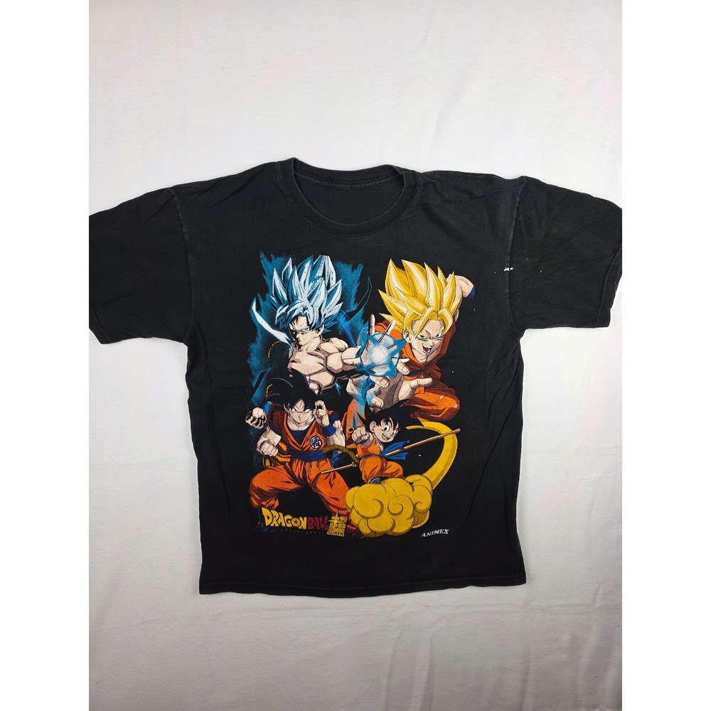 Dragon Ball Super Goku Graphic T-Shirt Black Mens Size Medium Anime Kanji Print